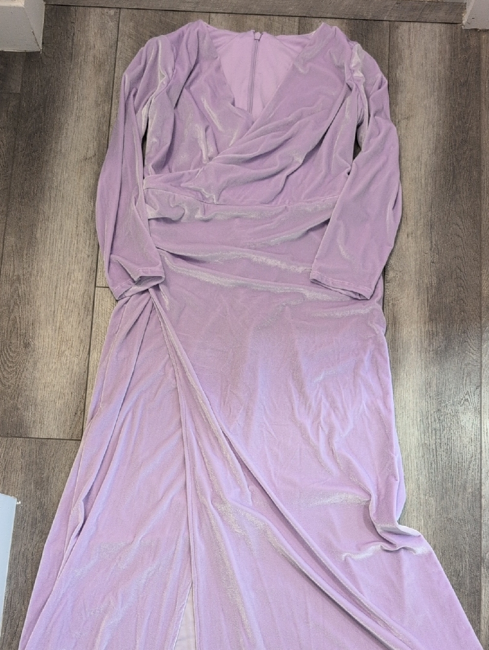 Lavender Wrap-Style Evening Dress - Women